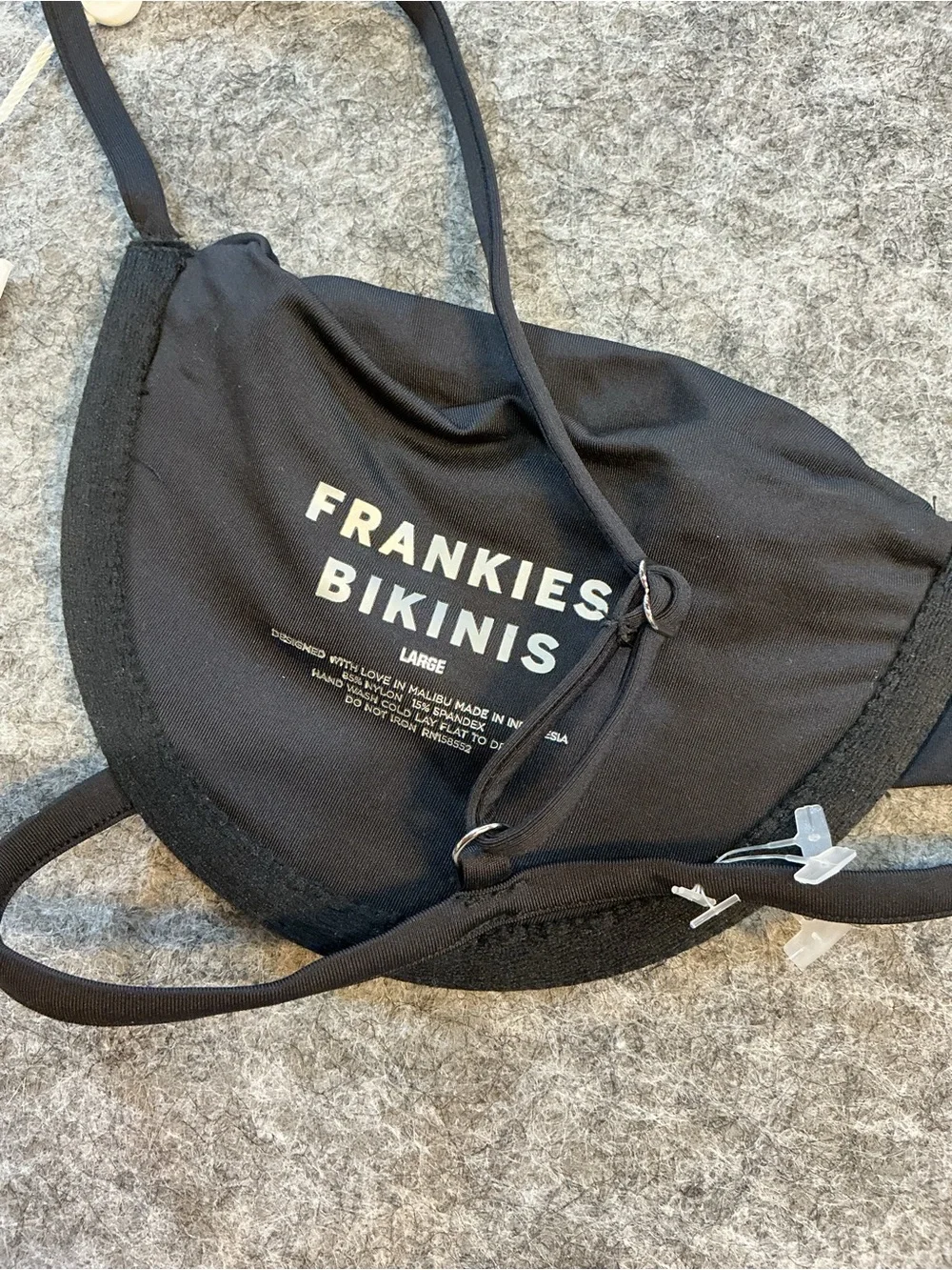 Frankie’s Bikinis Black Underwire Swim Top - Size L